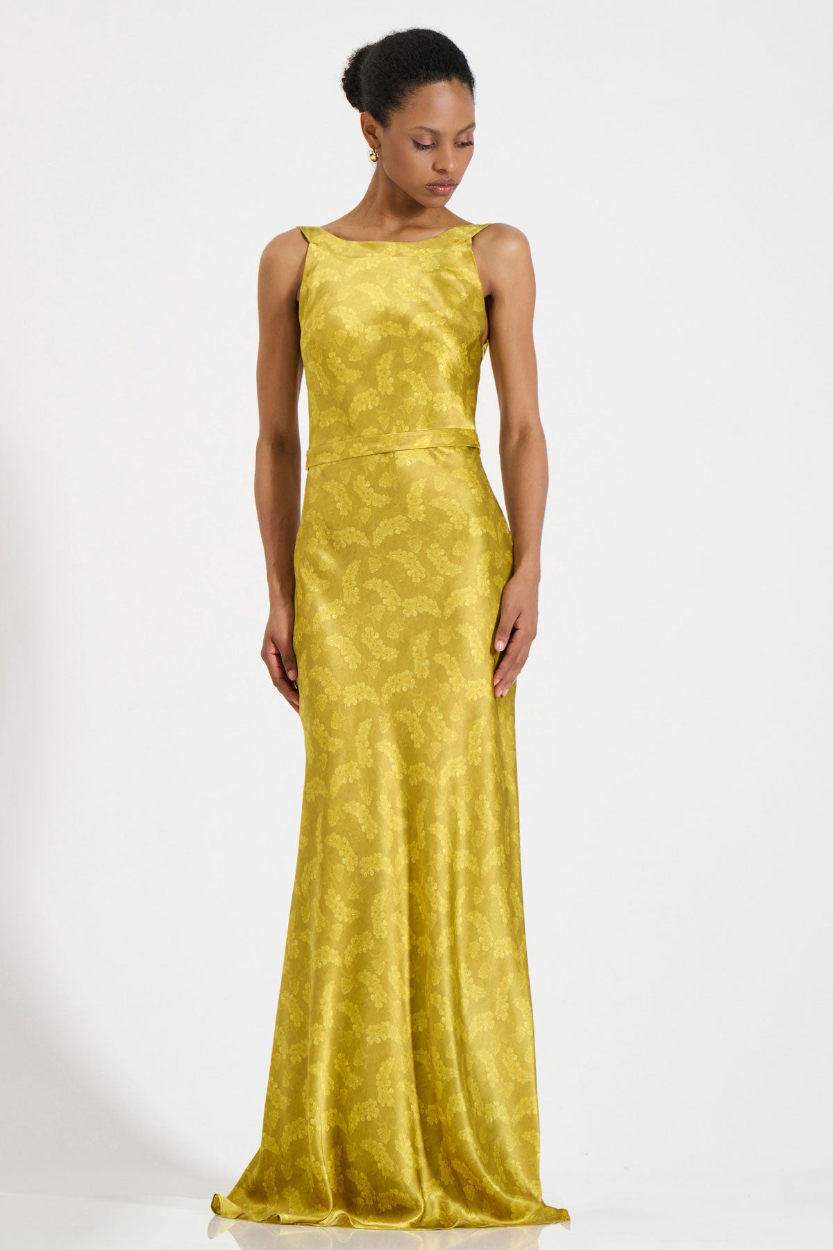 Silk Cross-Back Maxi Dress