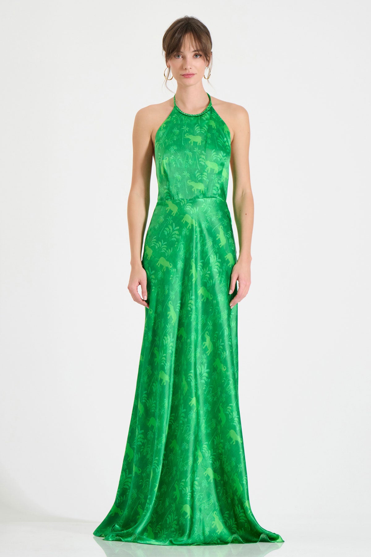 Silk Halterneck Maxi Dress