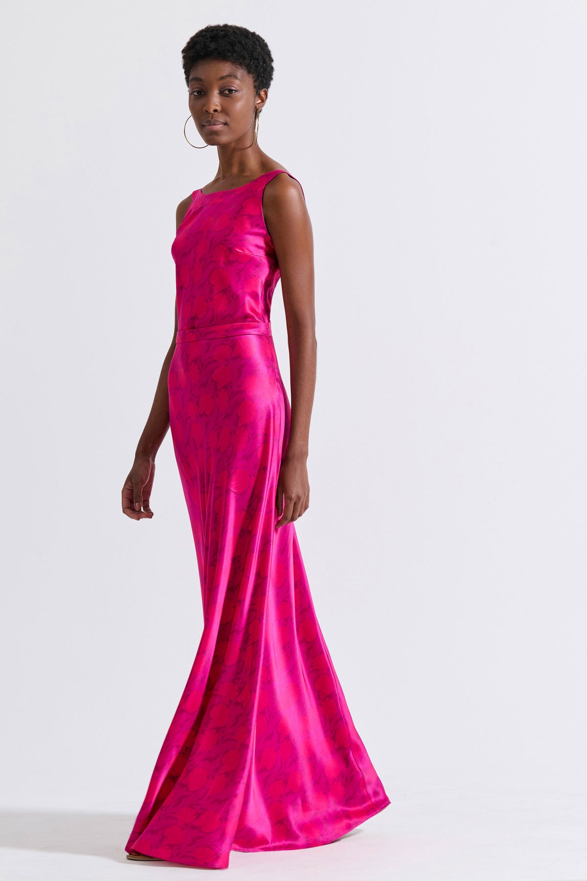 Silk Cross-Back Maxi Dress