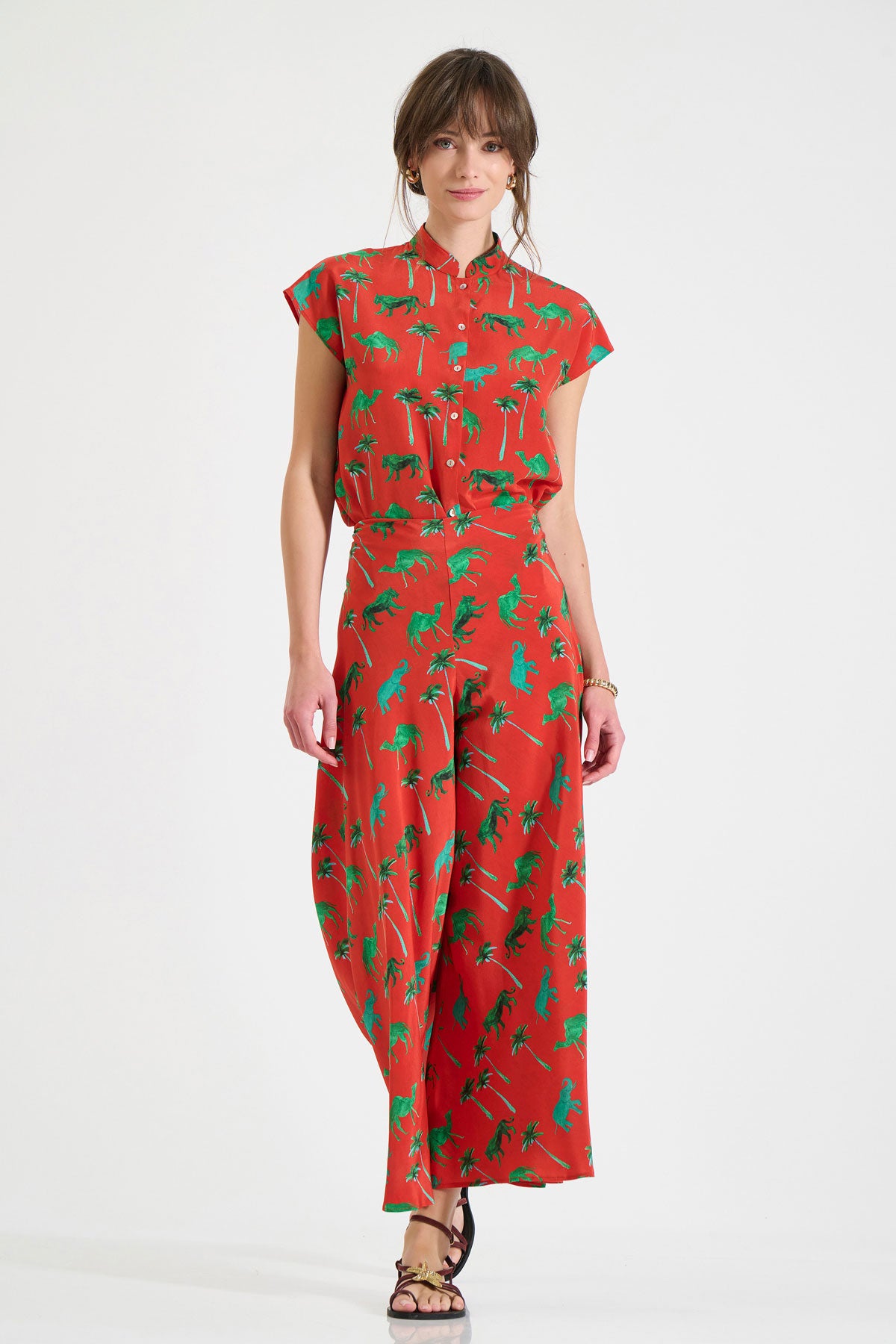 Silk Cropped Pants