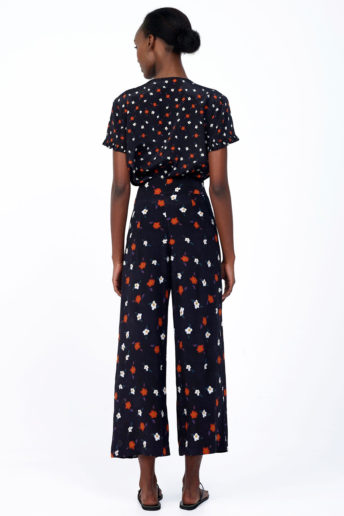 Silk Cropped Pants