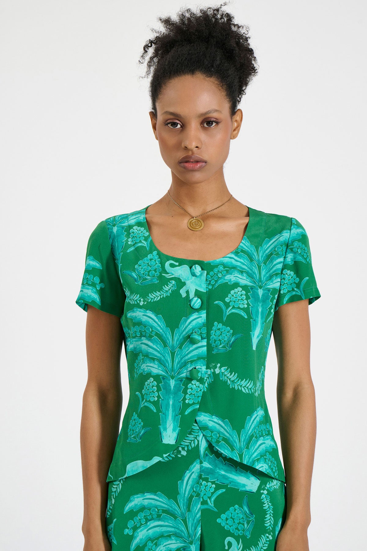 Silk Round-Neck Top
