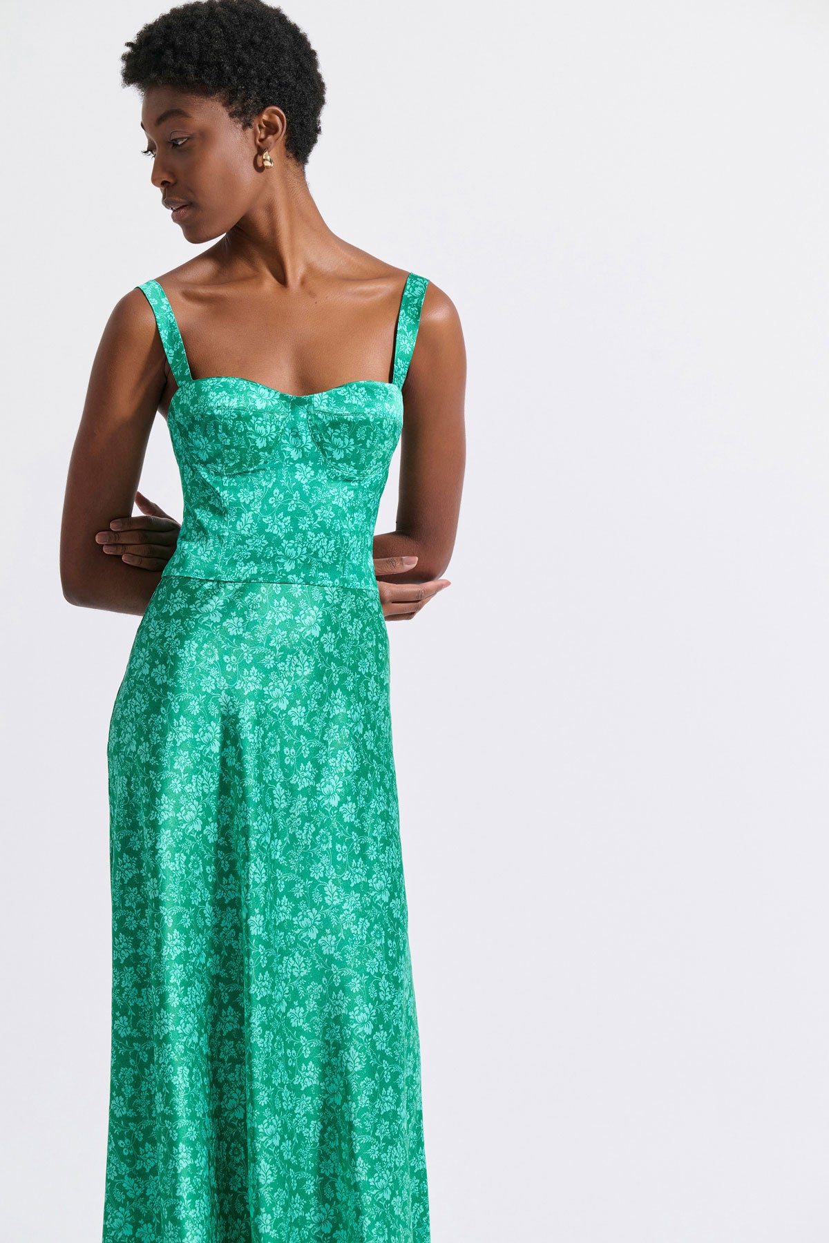 Silk Corset Maxi Dress