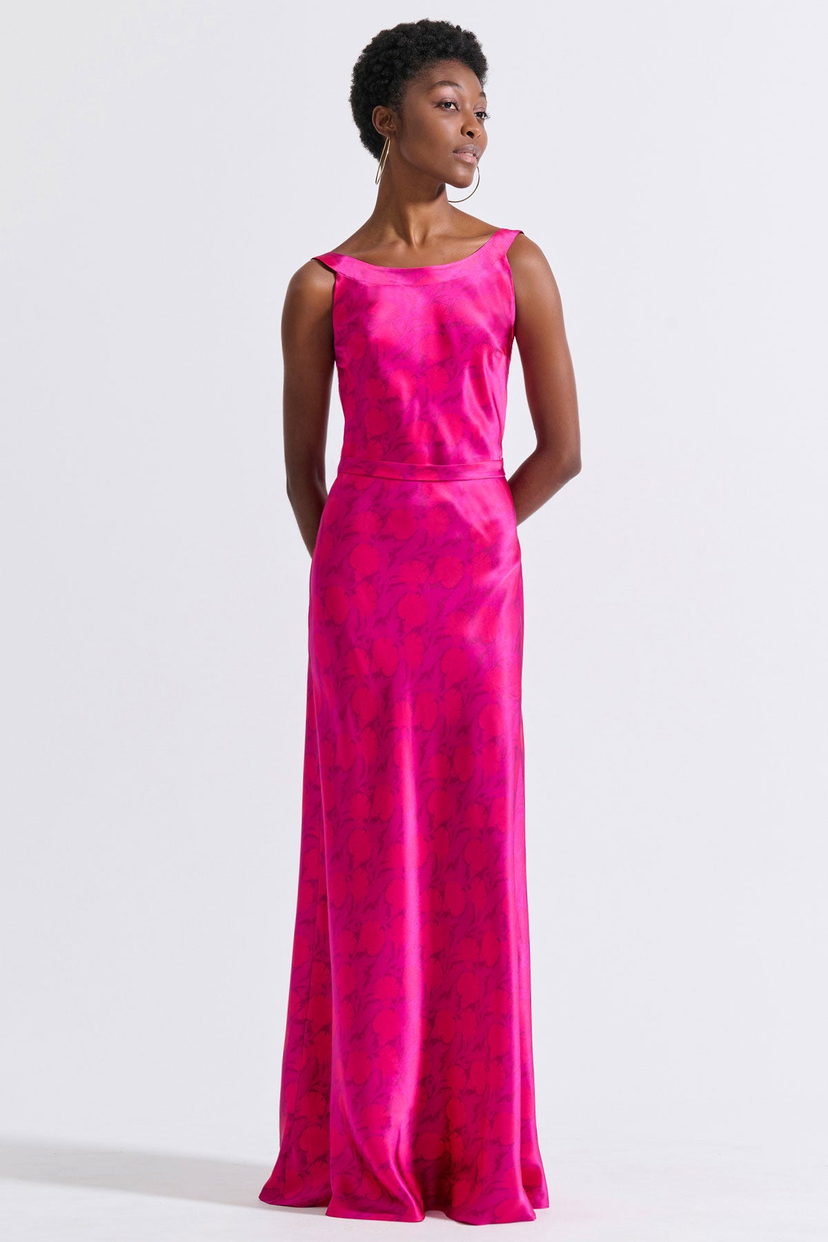 Silk Cross-Back Maxi Dress