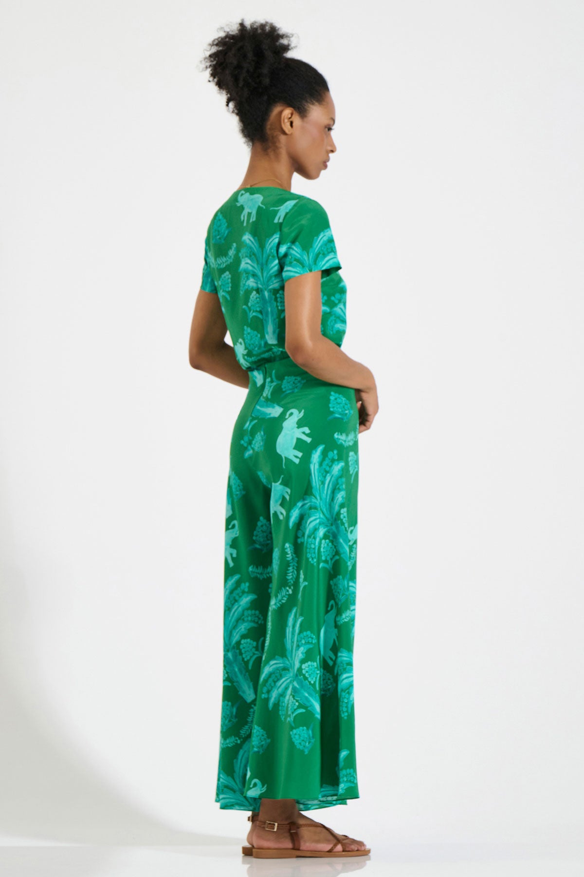 Silk Cropped Pants