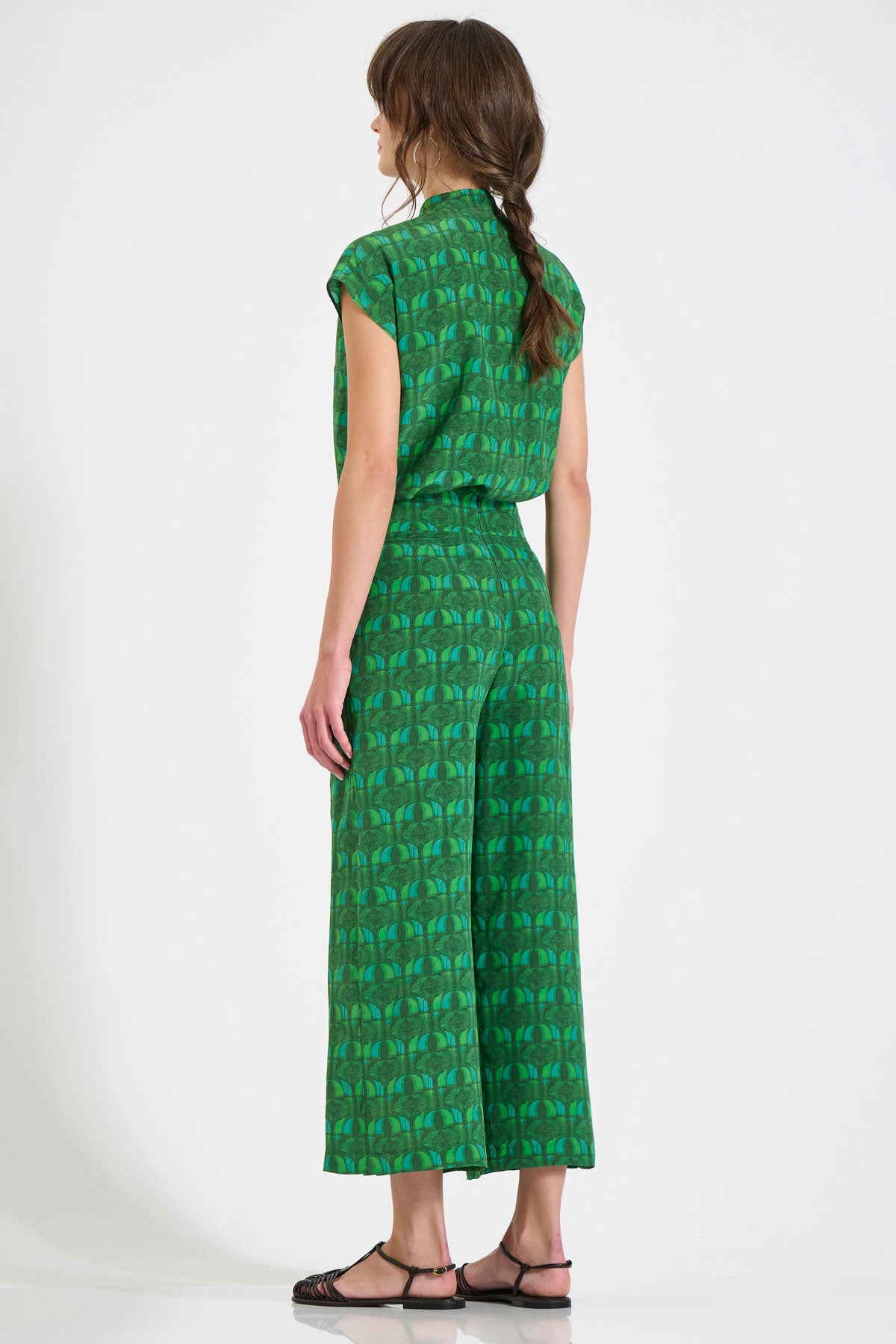 Silk Pleated Pants