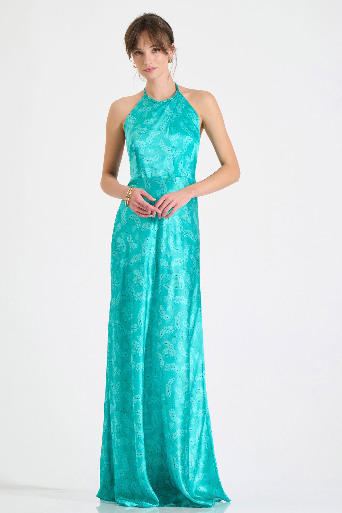 Silk Halterneck Maxi Dress