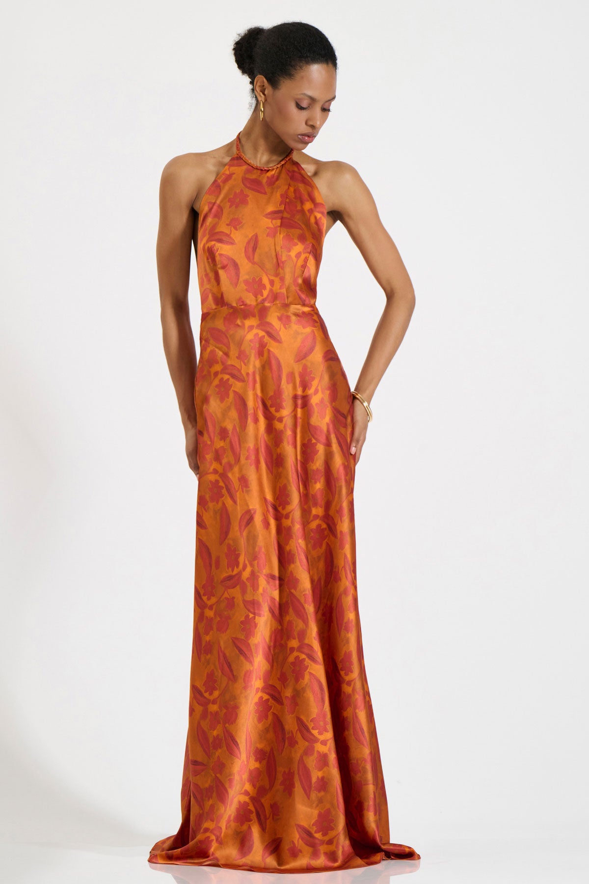 Silk Halterneck Maxi Dress