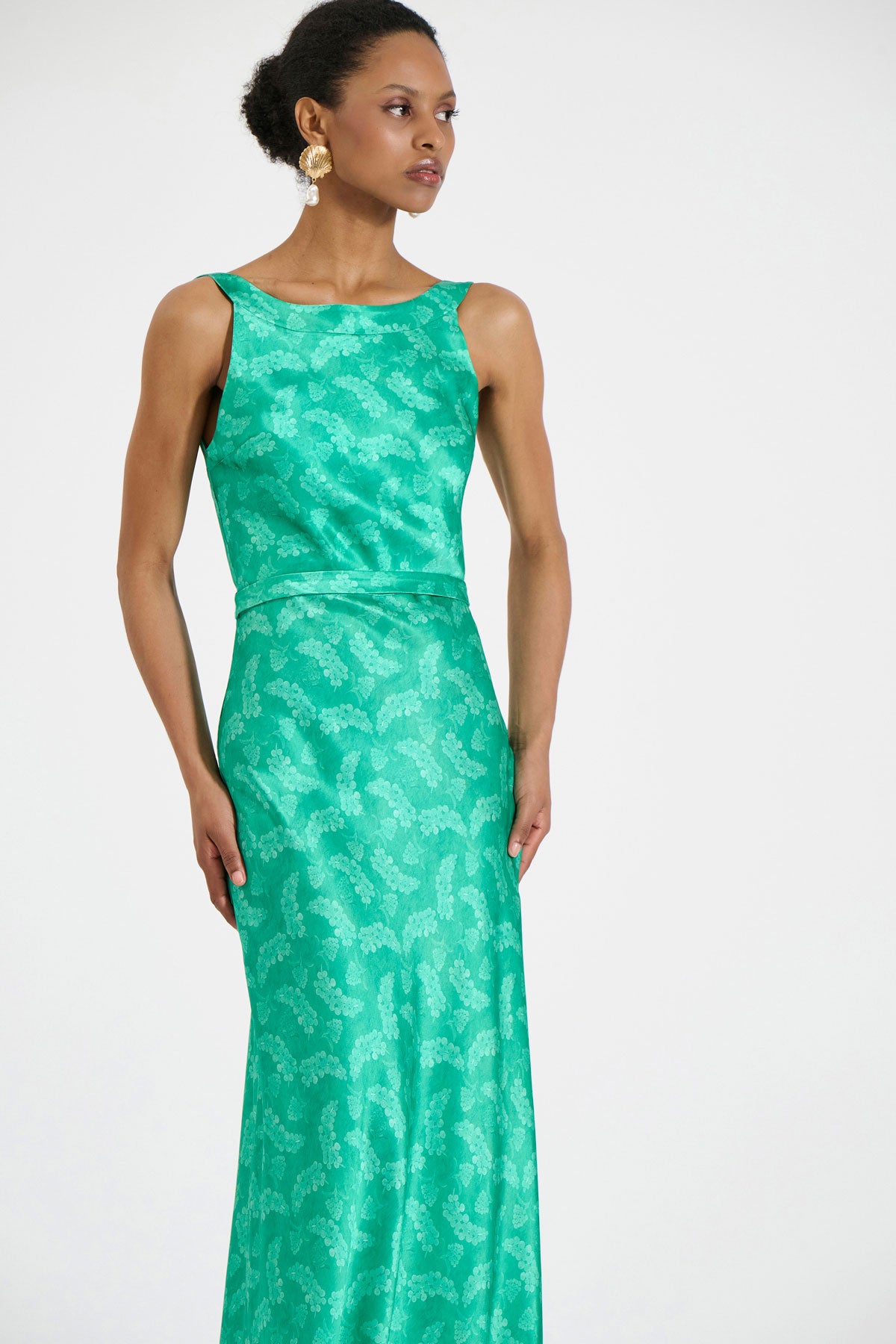Silk Cross-Back Maxi Dress