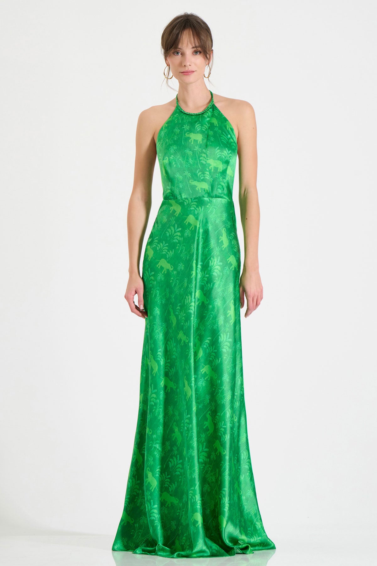 Silk Halterneck Maxi Dress