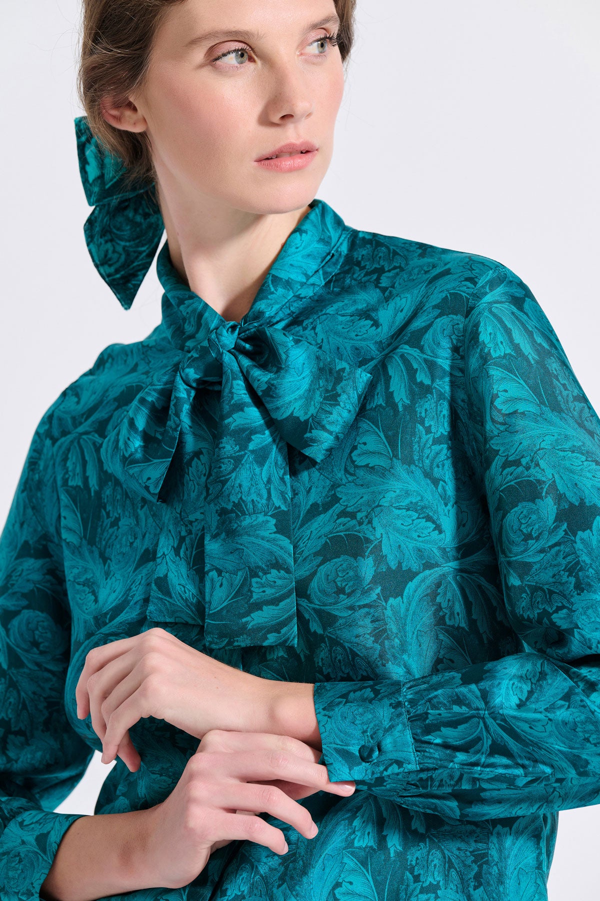 Silk Bow Tie Shirt