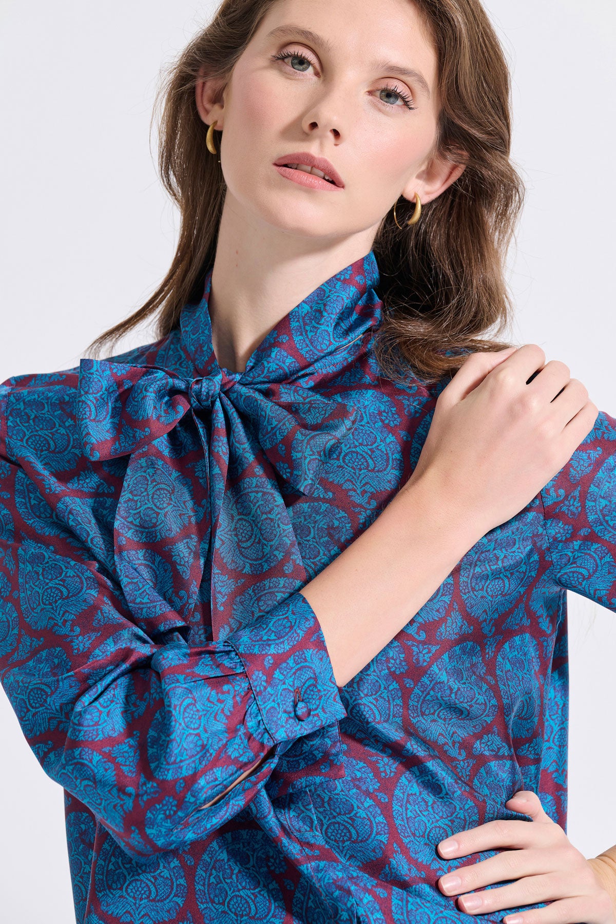 Silk Bow Tie Shirt