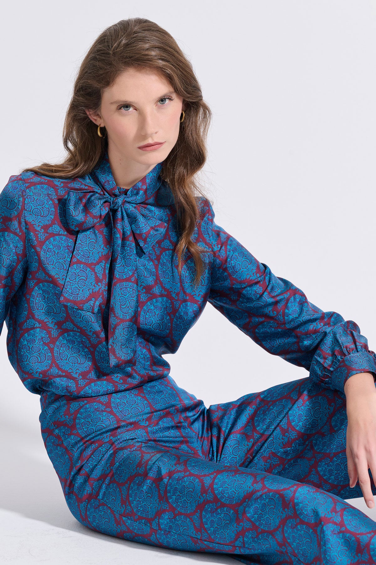 Silk Straight Leg Pants
