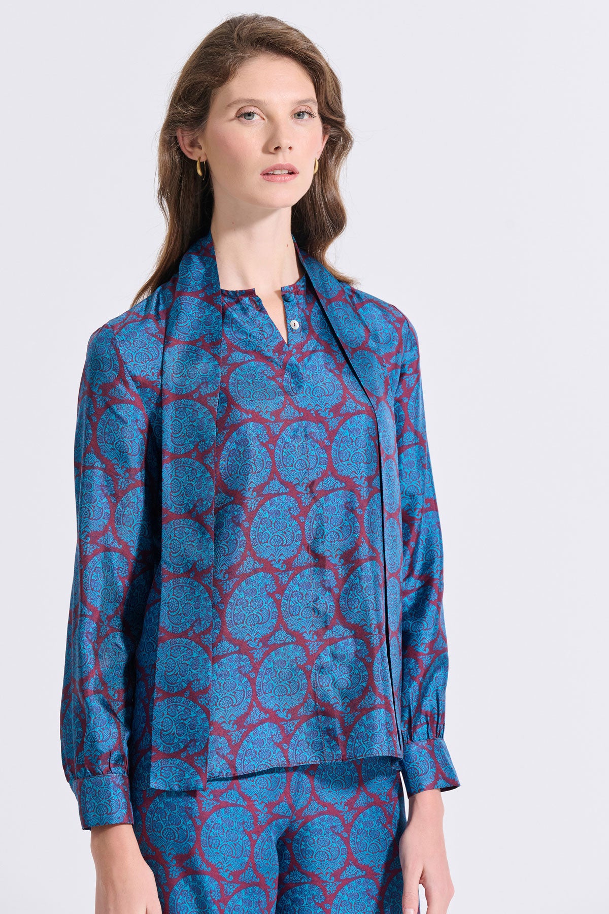 Silk Bow Tie Shirt