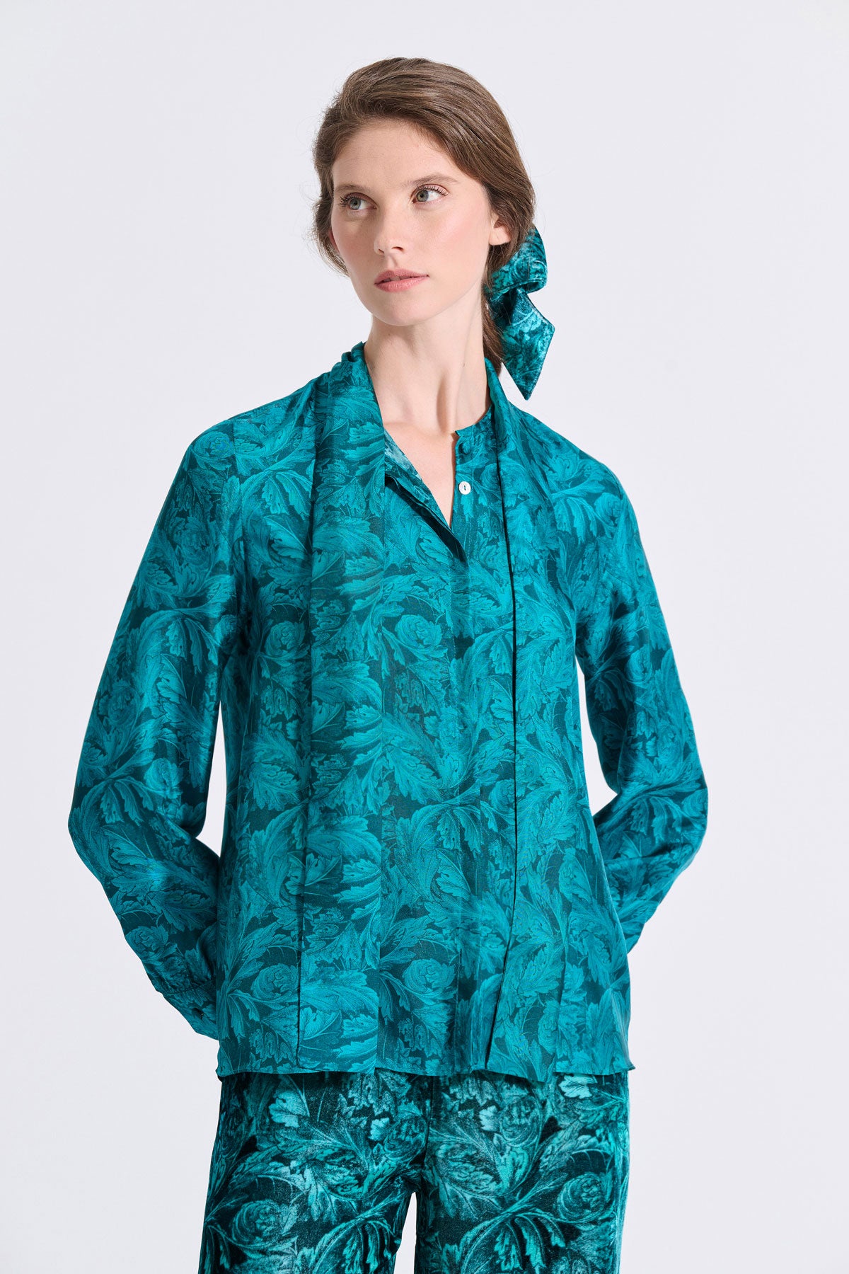 Silk Bow Tie Shirt
