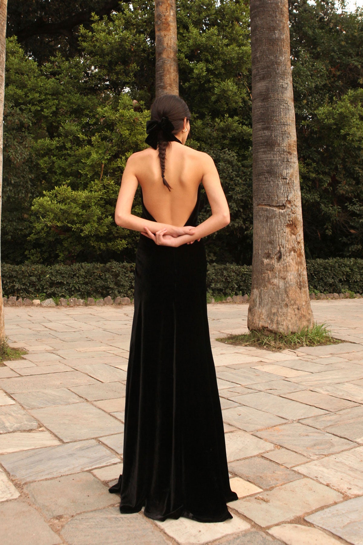 Velvet Halterneck Maxi Dress