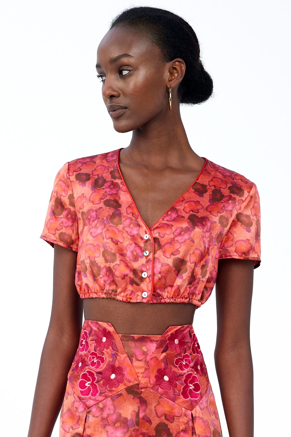 Silk Cropped Top