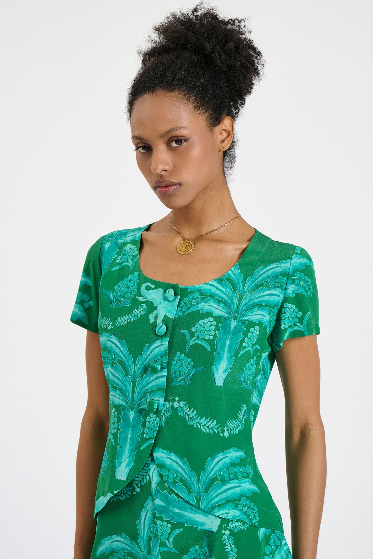 Silk Round-Neck Top