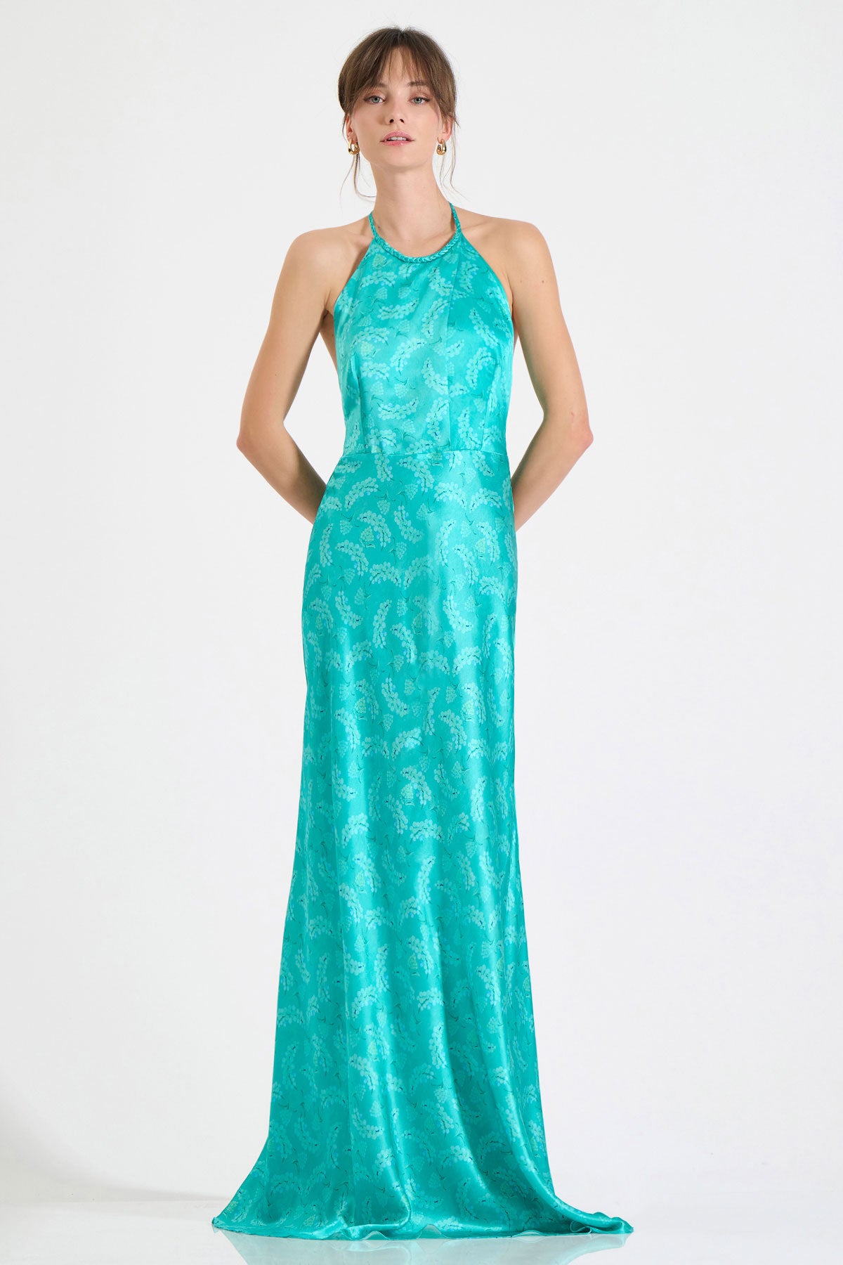 Silk Halterneck Maxi Dress