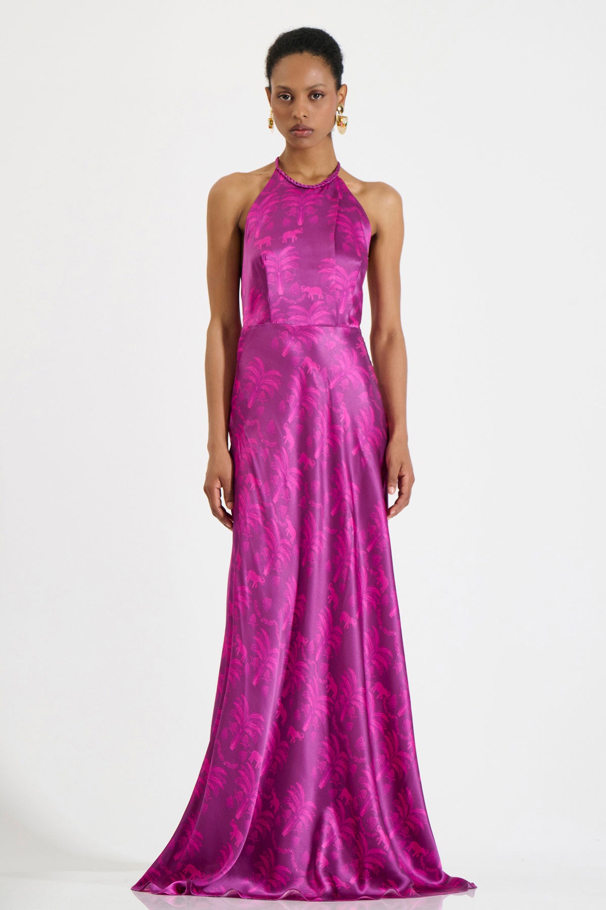 Silk Halterneck Maxi Dress