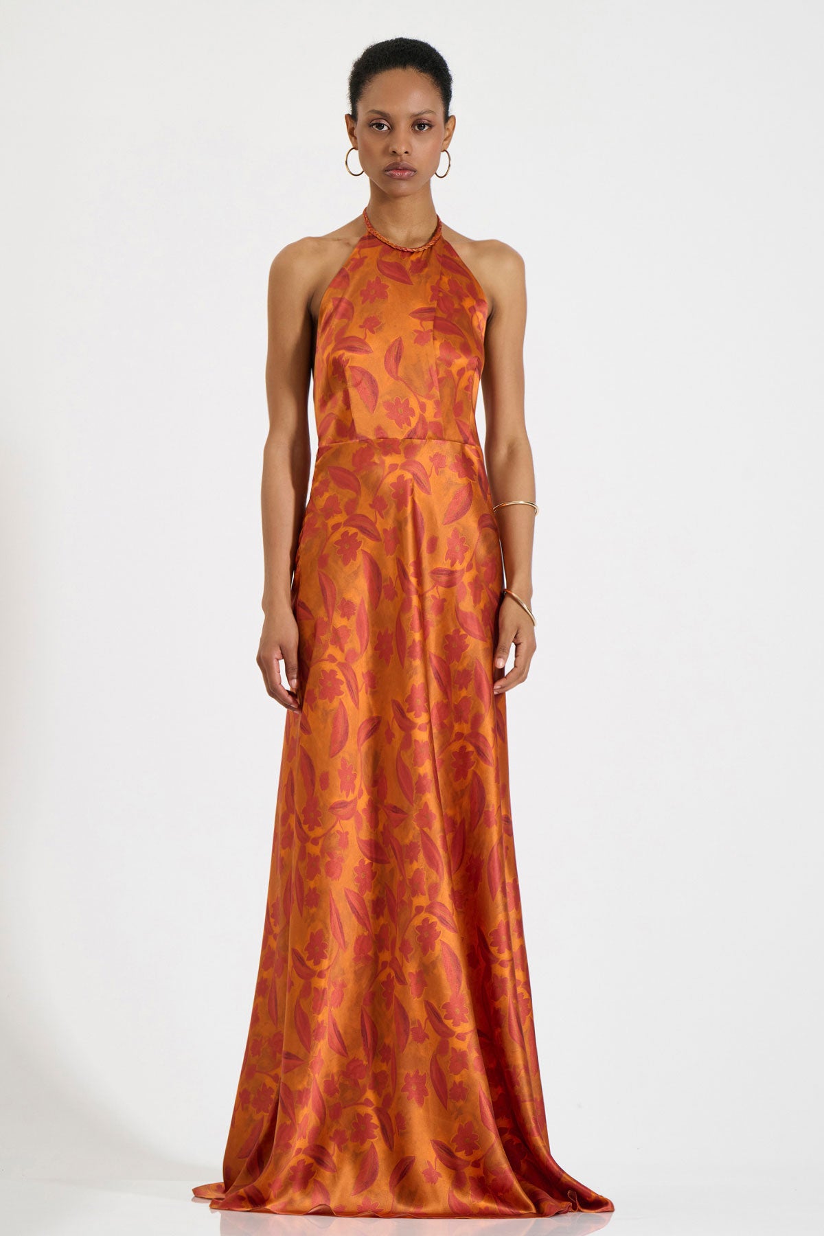 Silk Halterneck Maxi Dress