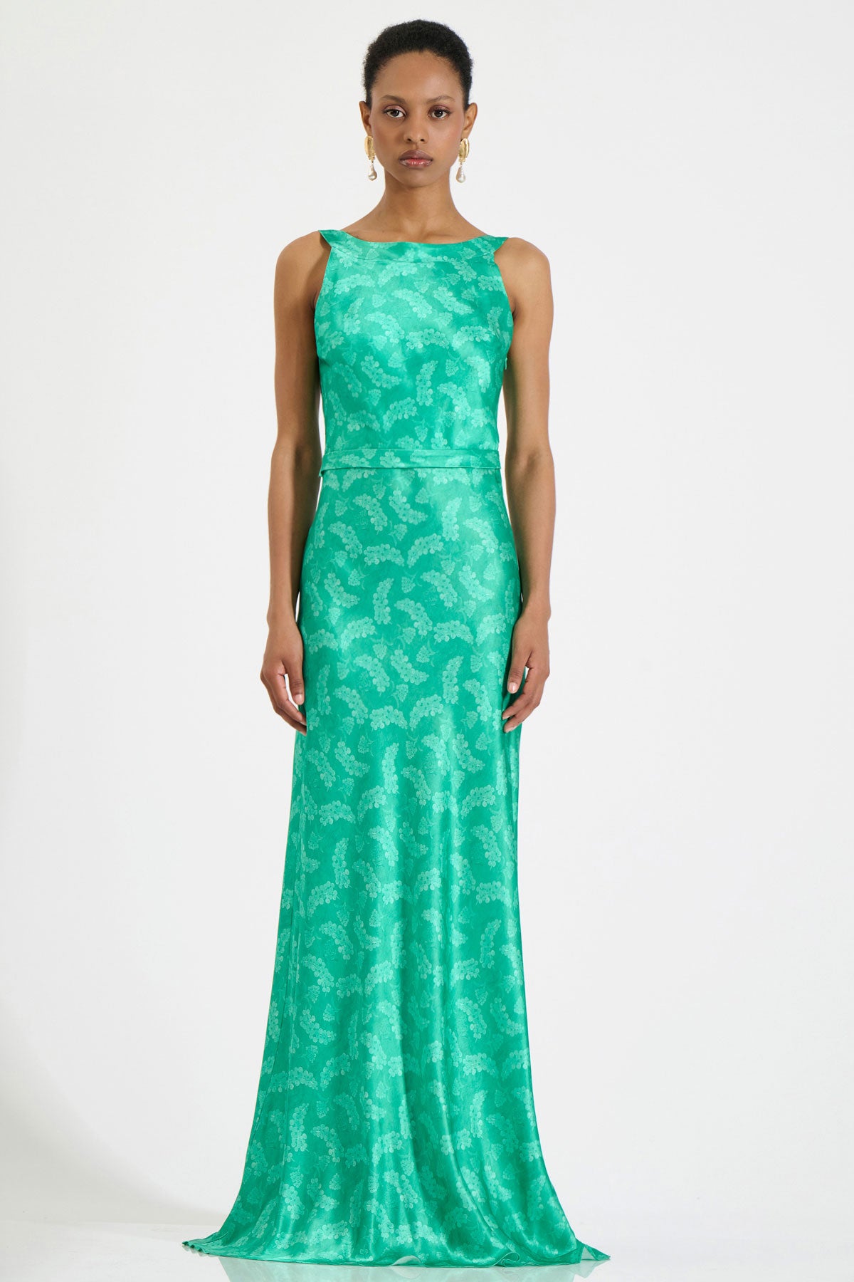 Silk Cross-Back Maxi Dress