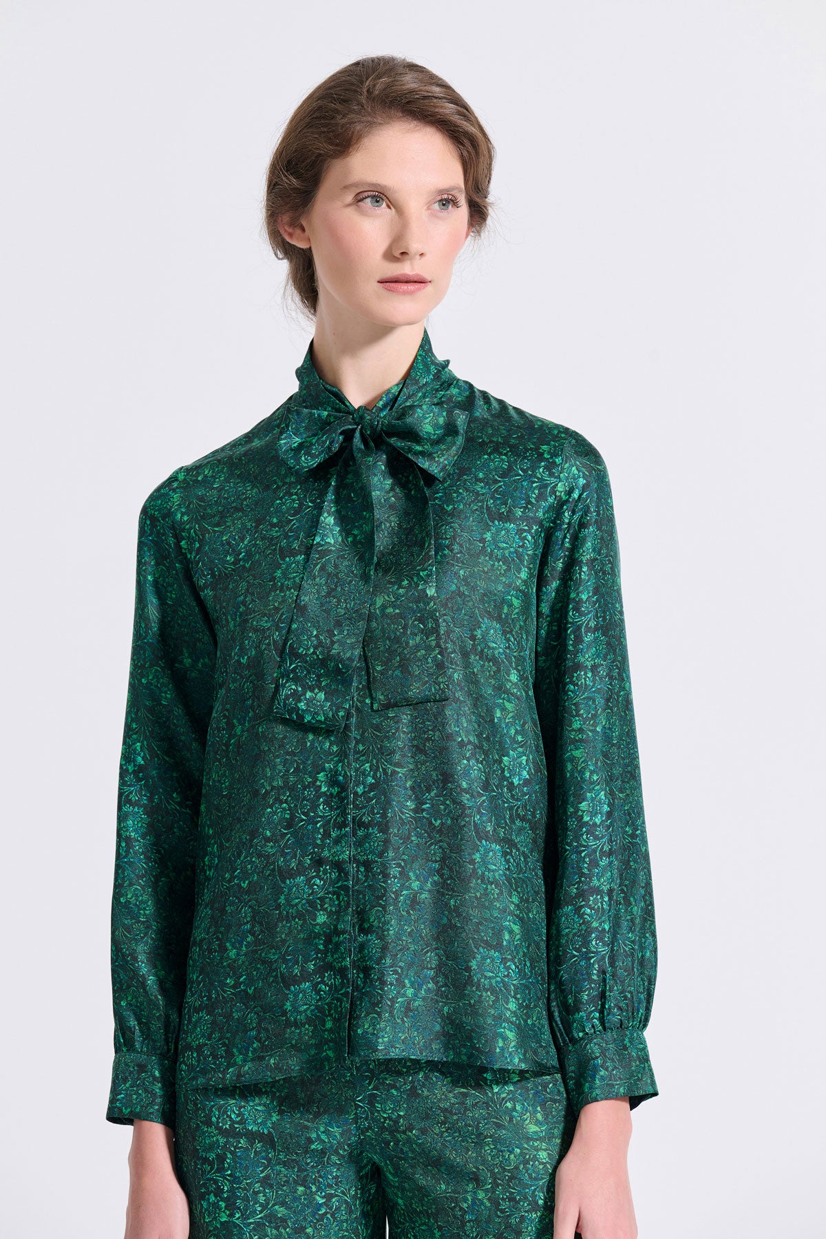 Silk Bow Tie Shirt
