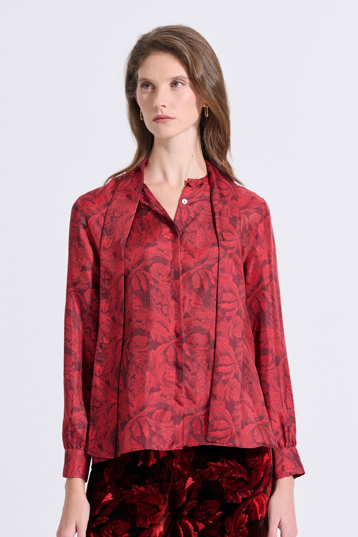 Silk Bow Tie Shirt