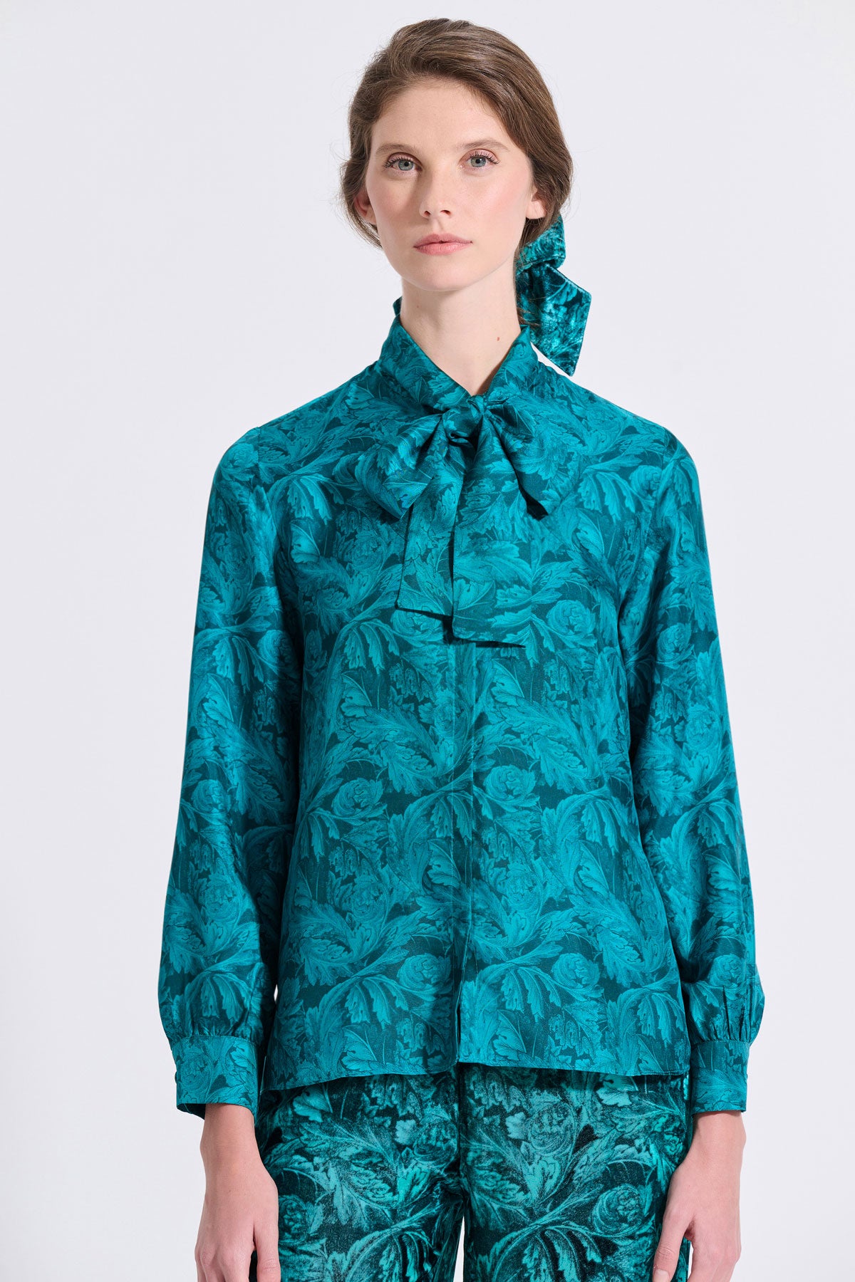 Silk Bow Tie Shirt