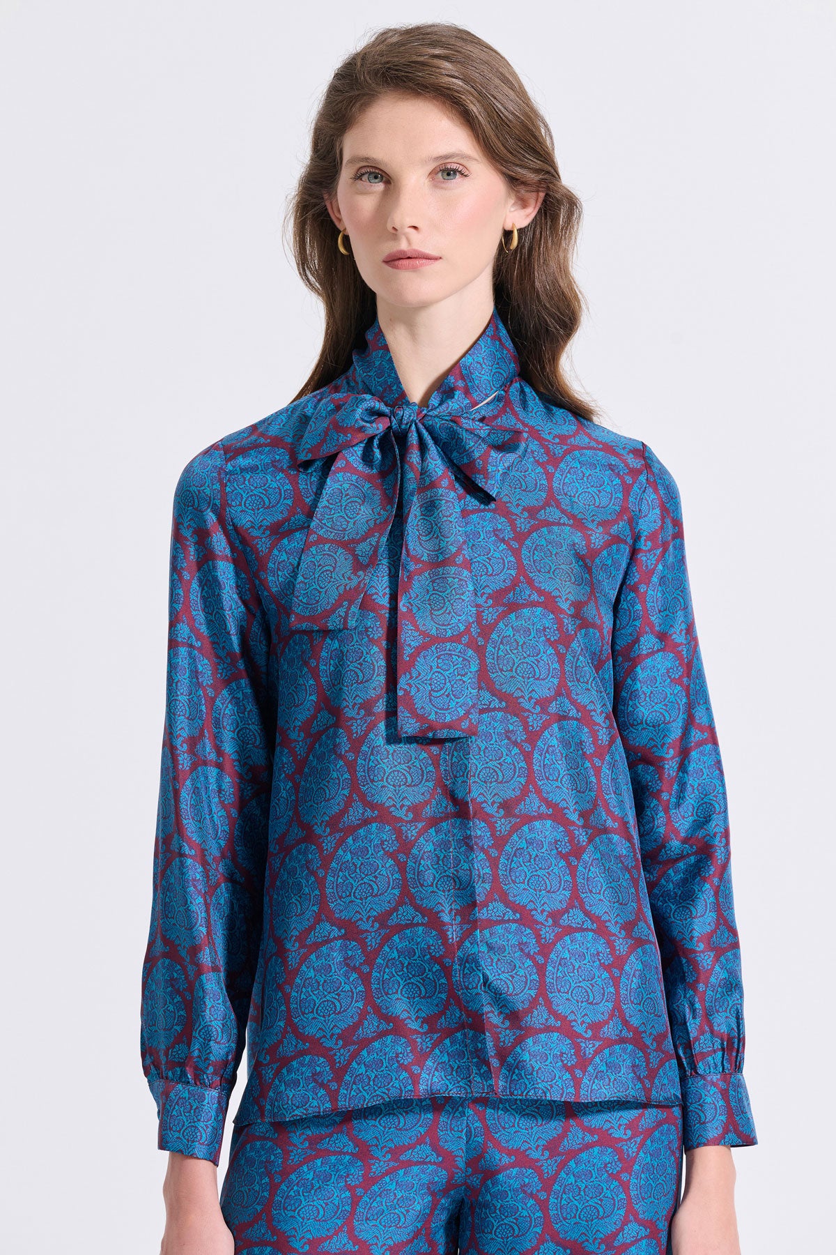 Silk Bow Tie Shirt