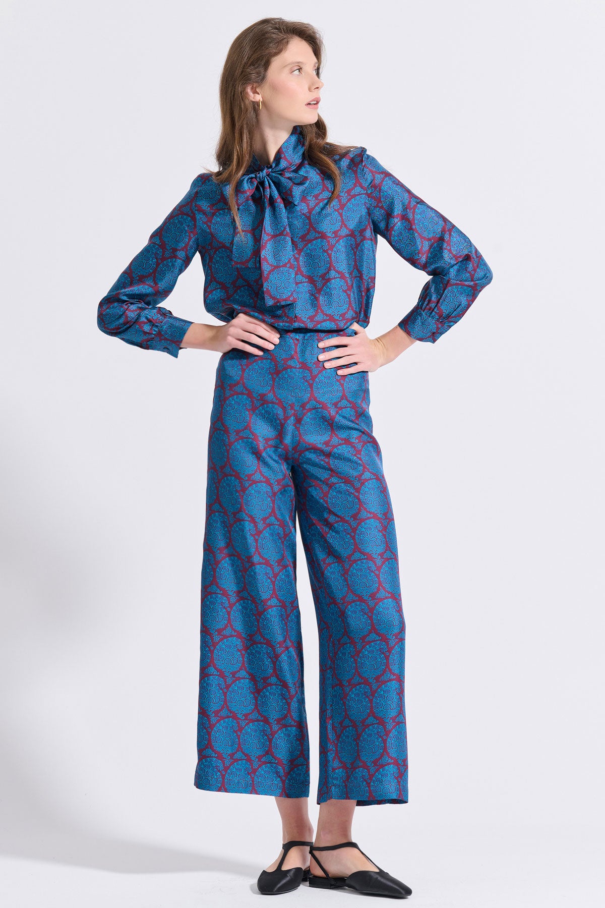 Silk Straight Leg Pants