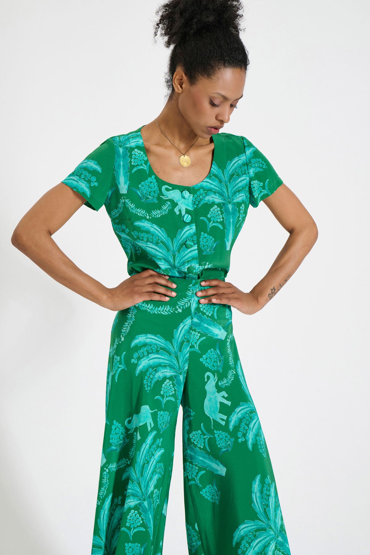 Silk Cropped Pants