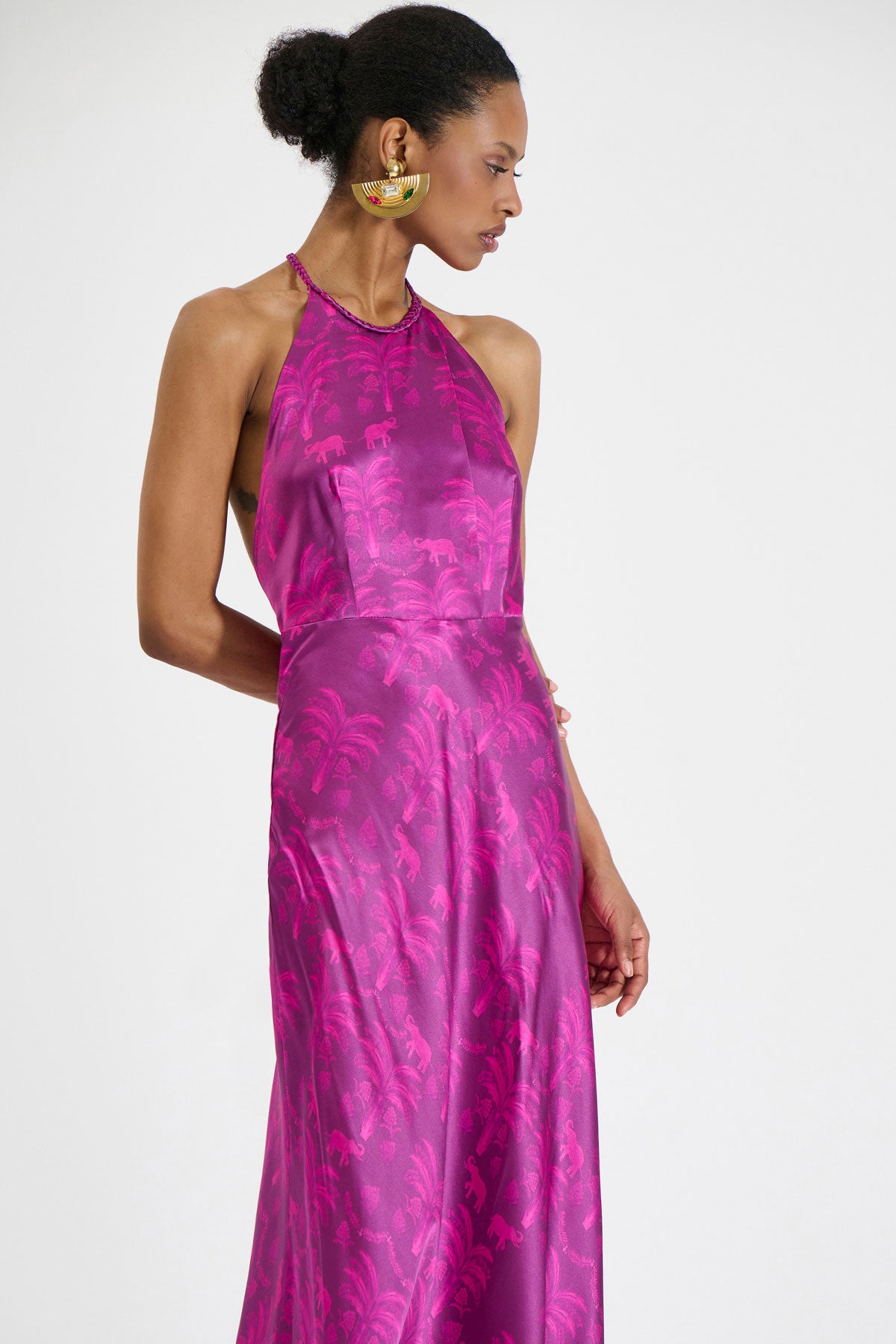 Silk Halterneck Maxi Dress