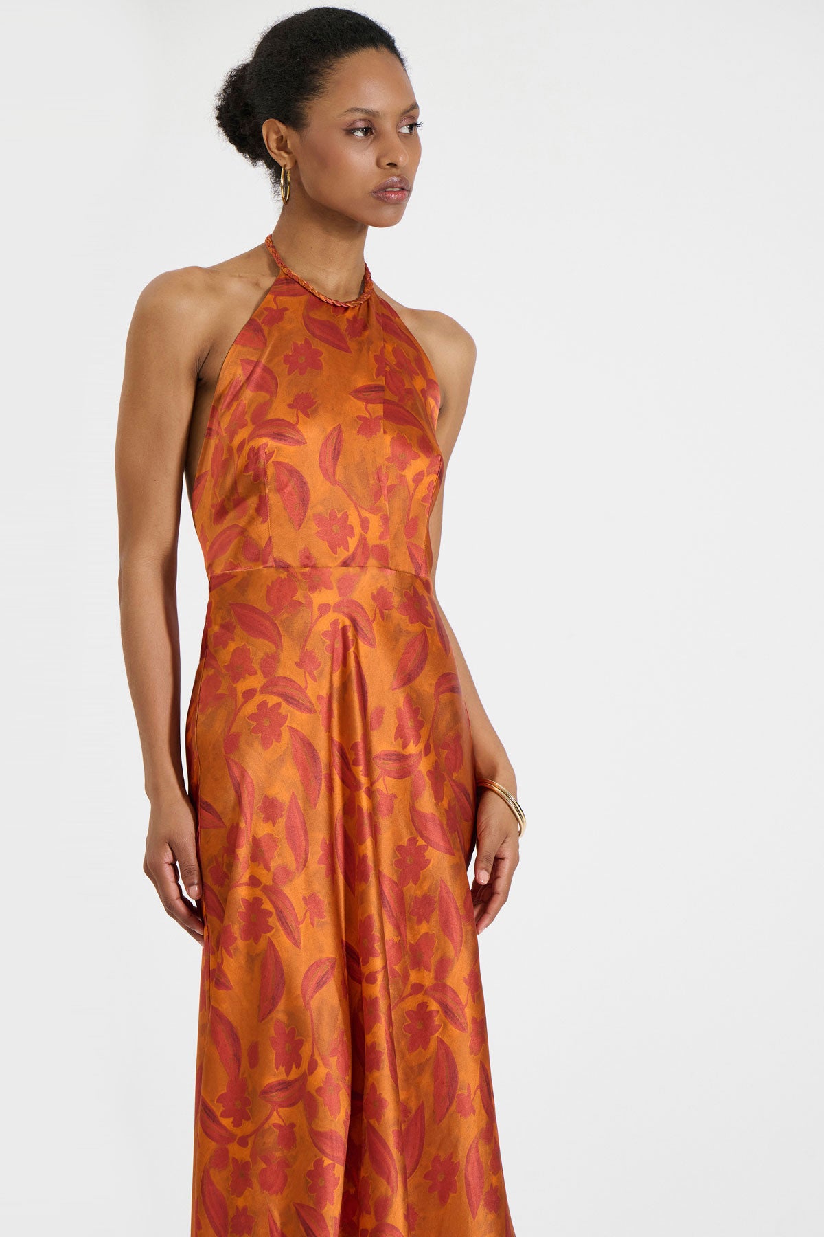 Silk Halterneck Maxi Dress