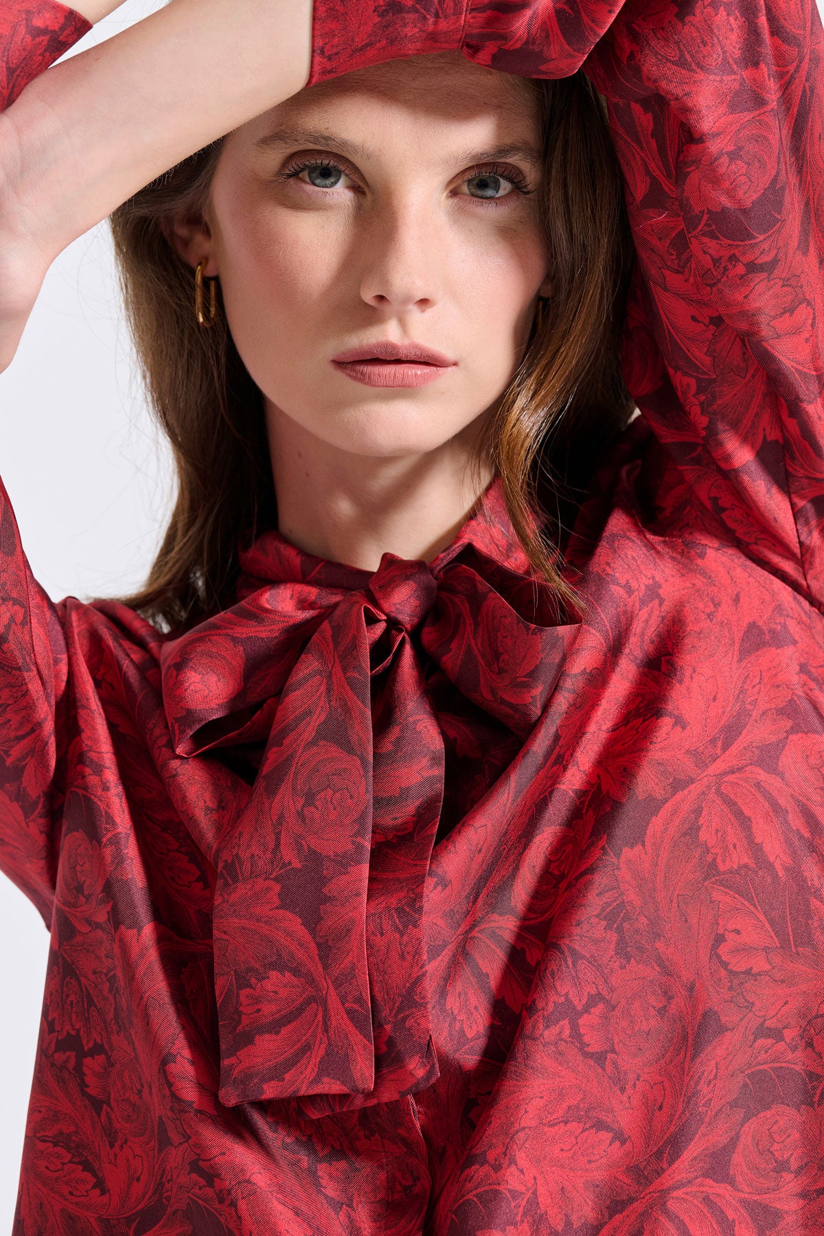 Silk Bow Tie Shirt