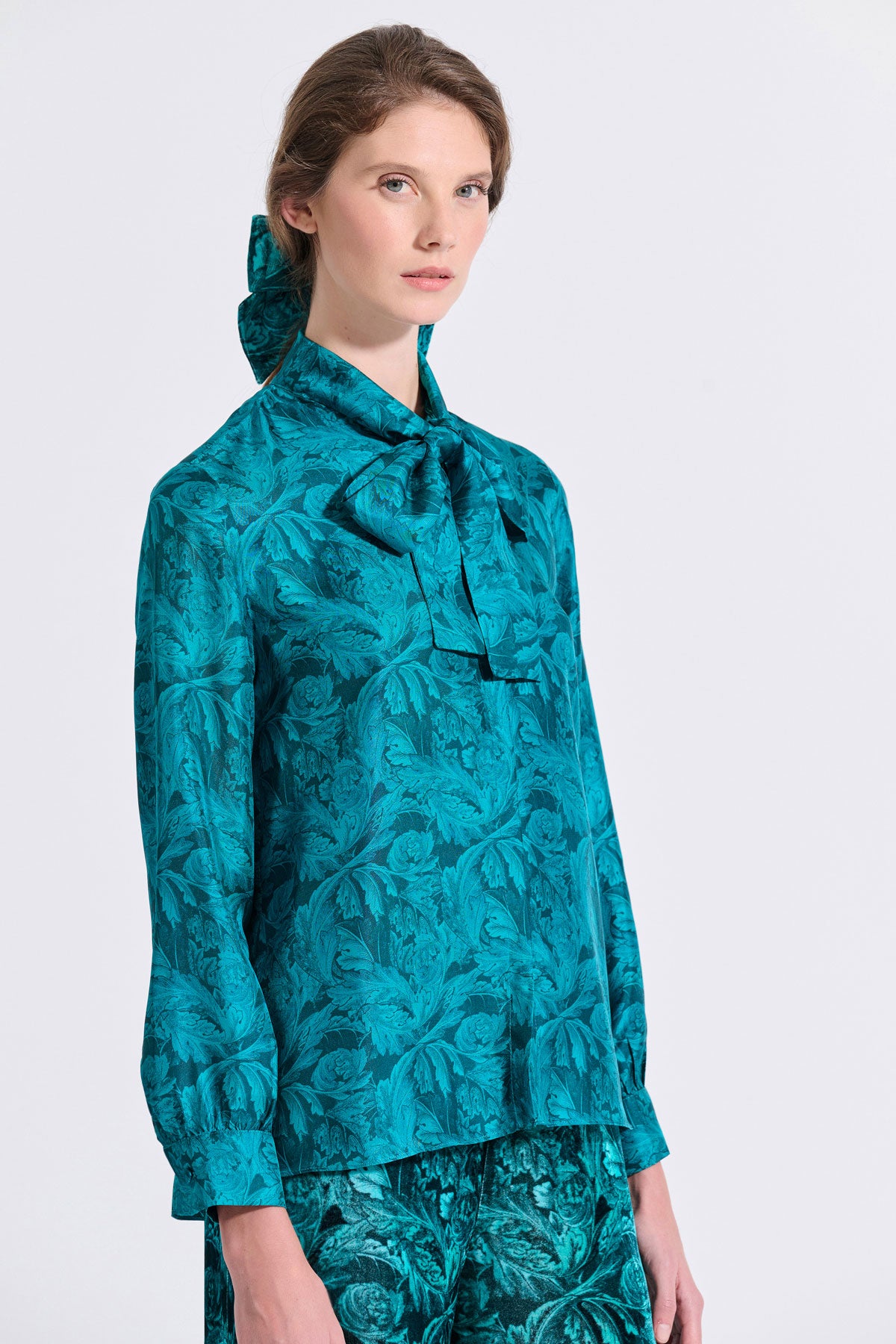Silk Bow Tie Shirt
