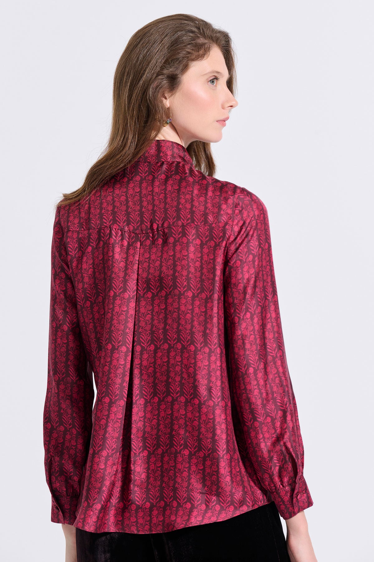 Silk Bow Tie Shirt