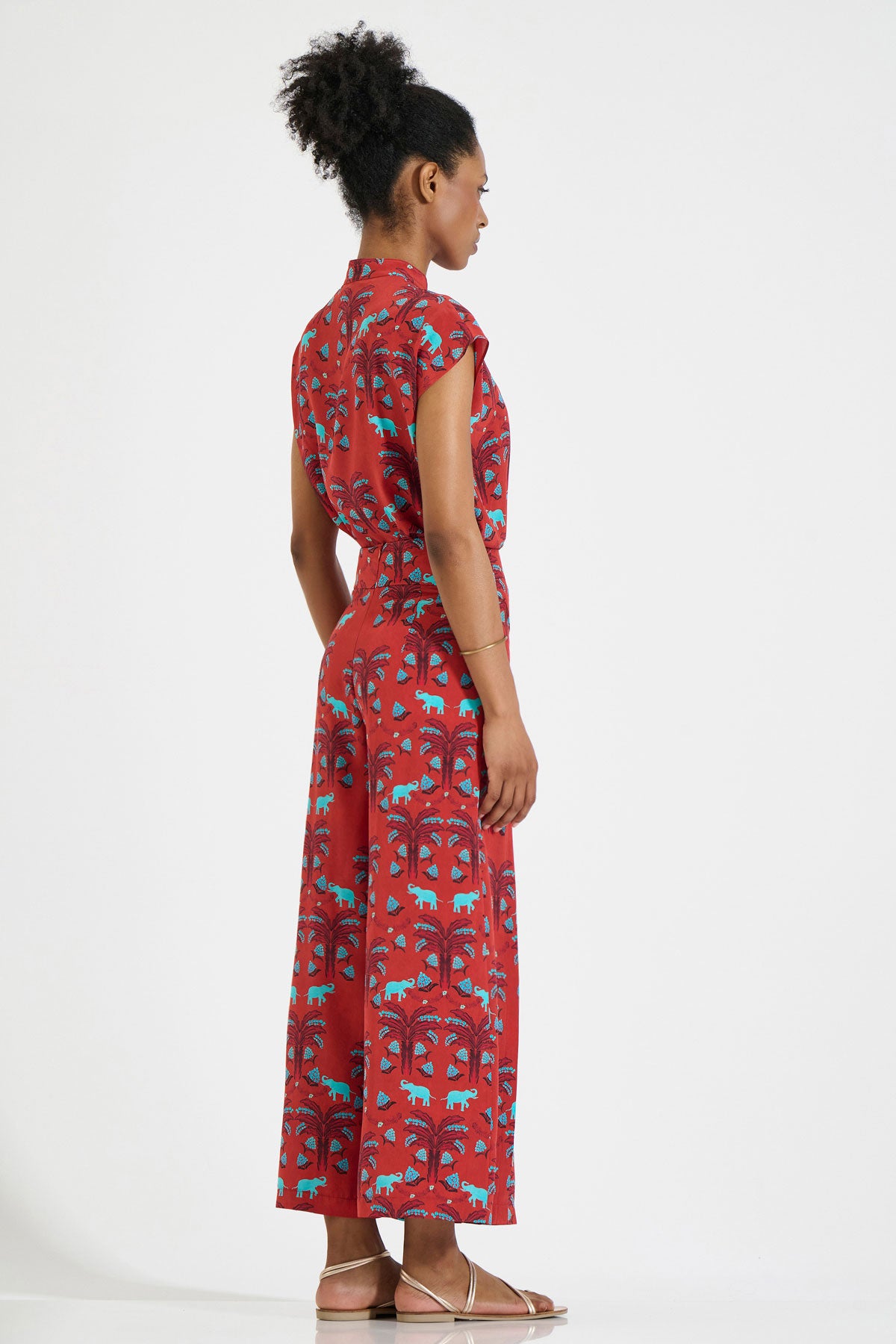 Silk Pleated Pants