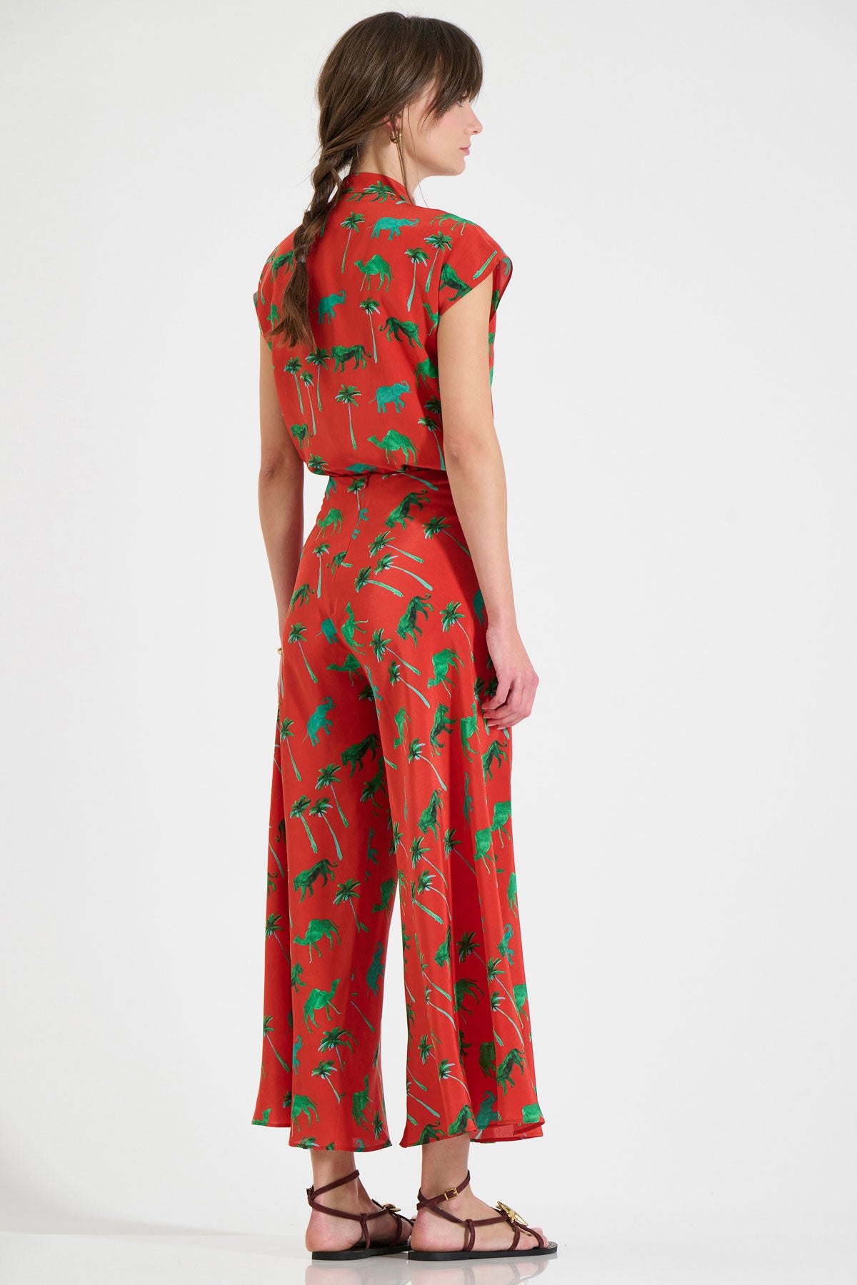 Silk Cropped Pants