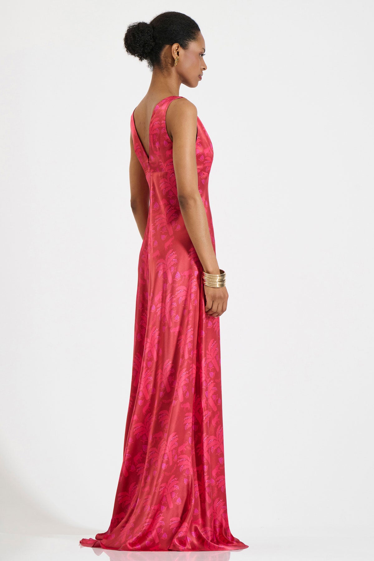 Silk Deep-V Maxi Dress