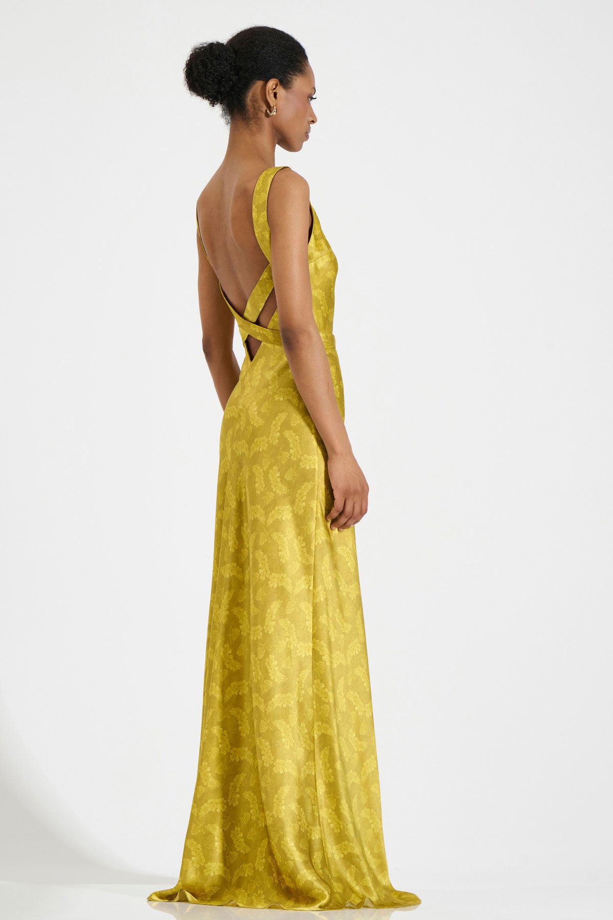 Silk Cross-Back Maxi Dress