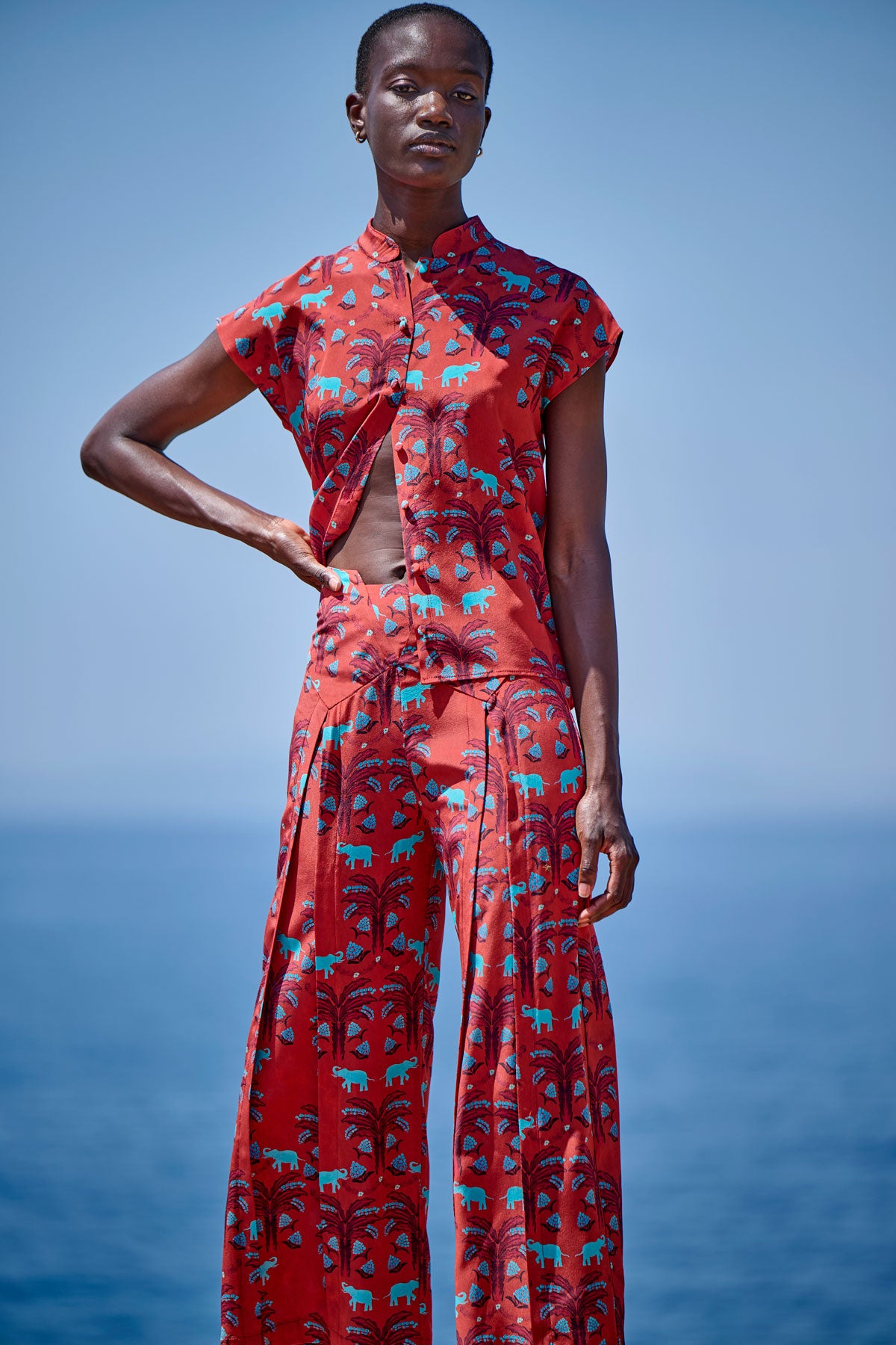 Silk Pleated Pants
