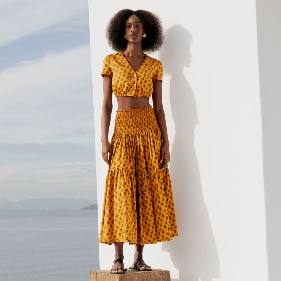 SAN BLAS Smocked Full Skirt